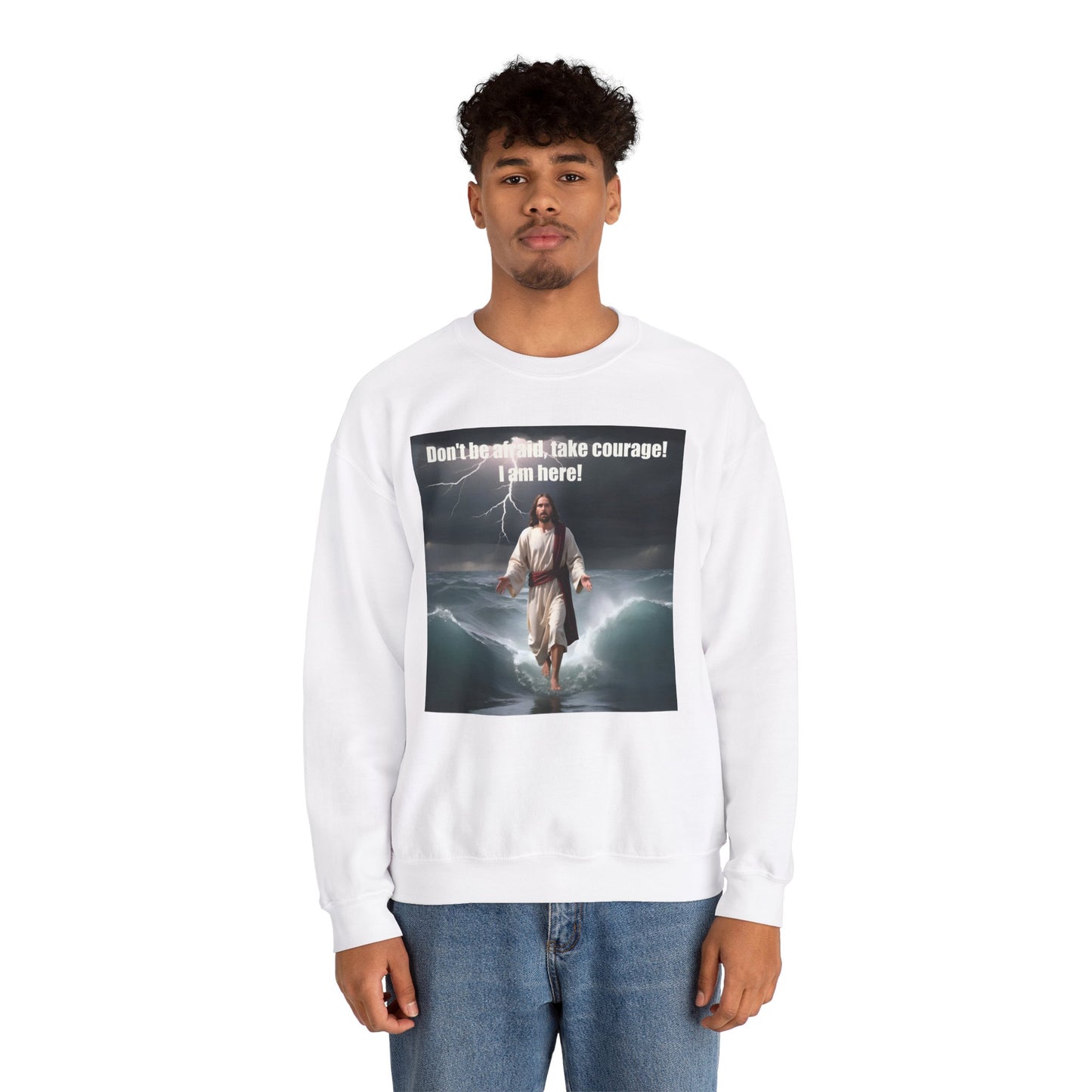 Jesus Walks on Water Unisex Heavy Blend™ Crewneck Sweatshirt