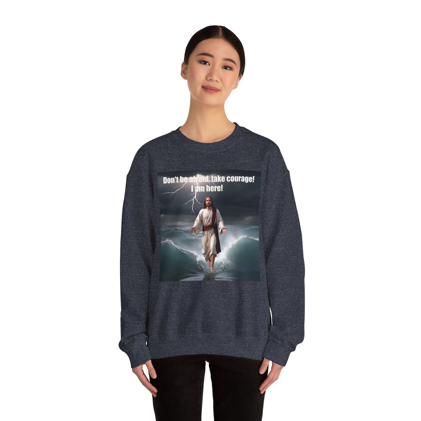 Jesus Walks on Water Unisex Heavy Blend™ Crewneck Sweatshirt