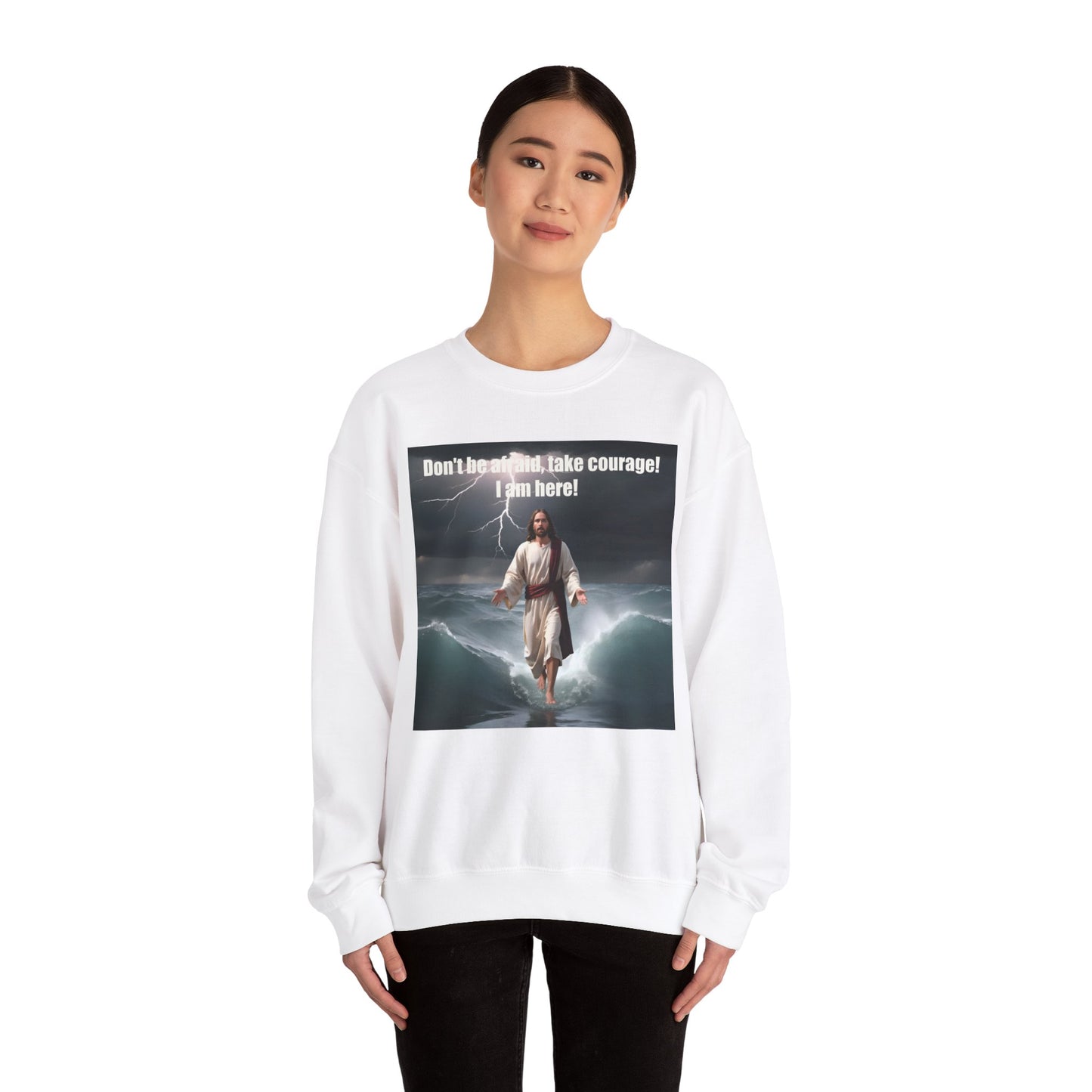 Jesus Walks on Water Unisex Heavy Blend™ Crewneck Sweatshirt