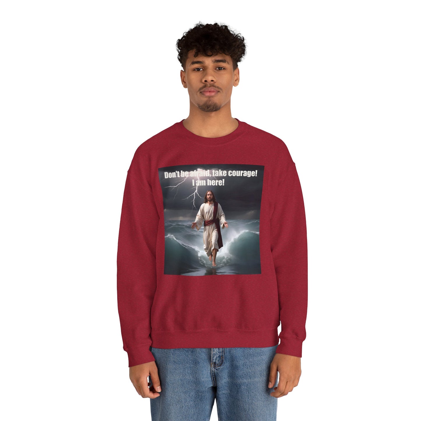 Jesus Walks on Water Unisex Heavy Blend™ Crewneck Sweatshirt