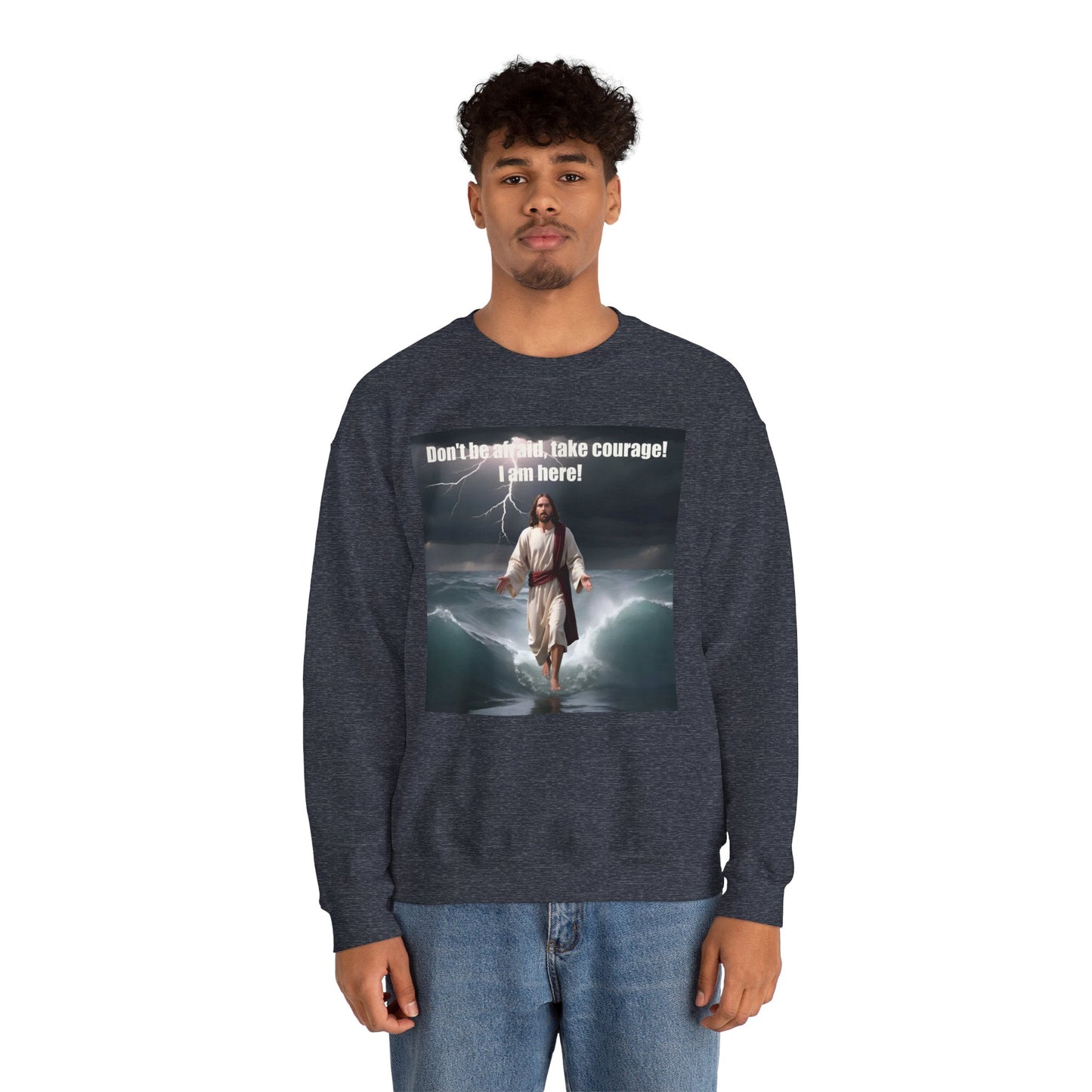 Jesus Walks on Water Unisex Heavy Blend™ Crewneck Sweatshirt