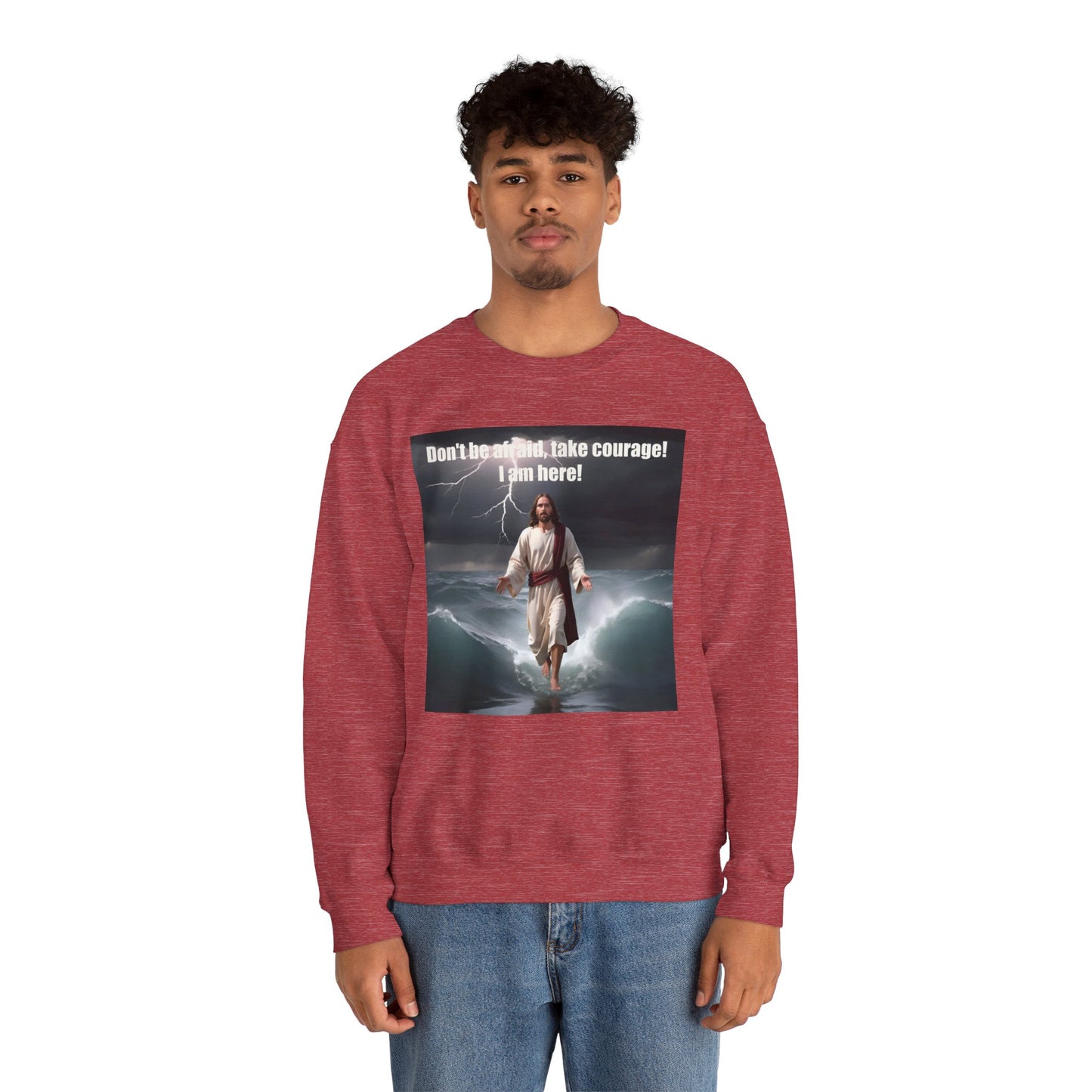 Jesus Walks on Water Unisex Heavy Blend™ Crewneck Sweatshirt