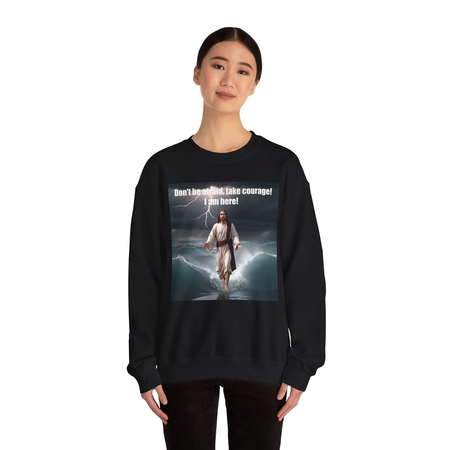 Jesus Walks on Water Unisex Heavy Blend™ Crewneck Sweatshirt