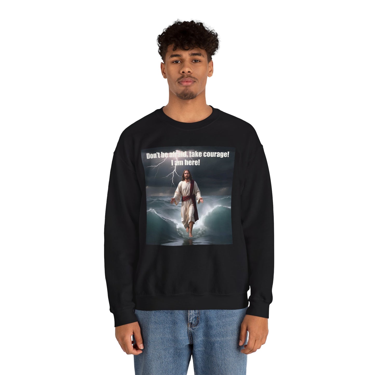 Jesus Walks on Water Unisex Heavy Blend™ Crewneck Sweatshirt