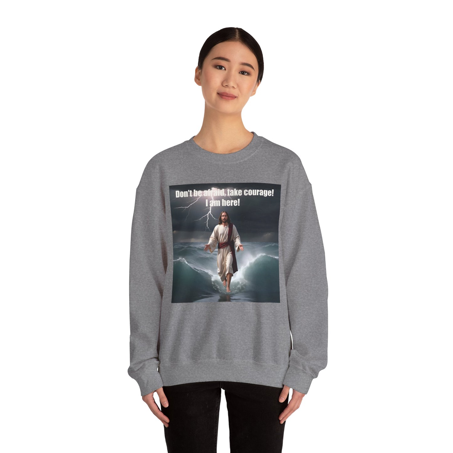 Jesus Walks on Water Unisex Heavy Blend™ Crewneck Sweatshirt
