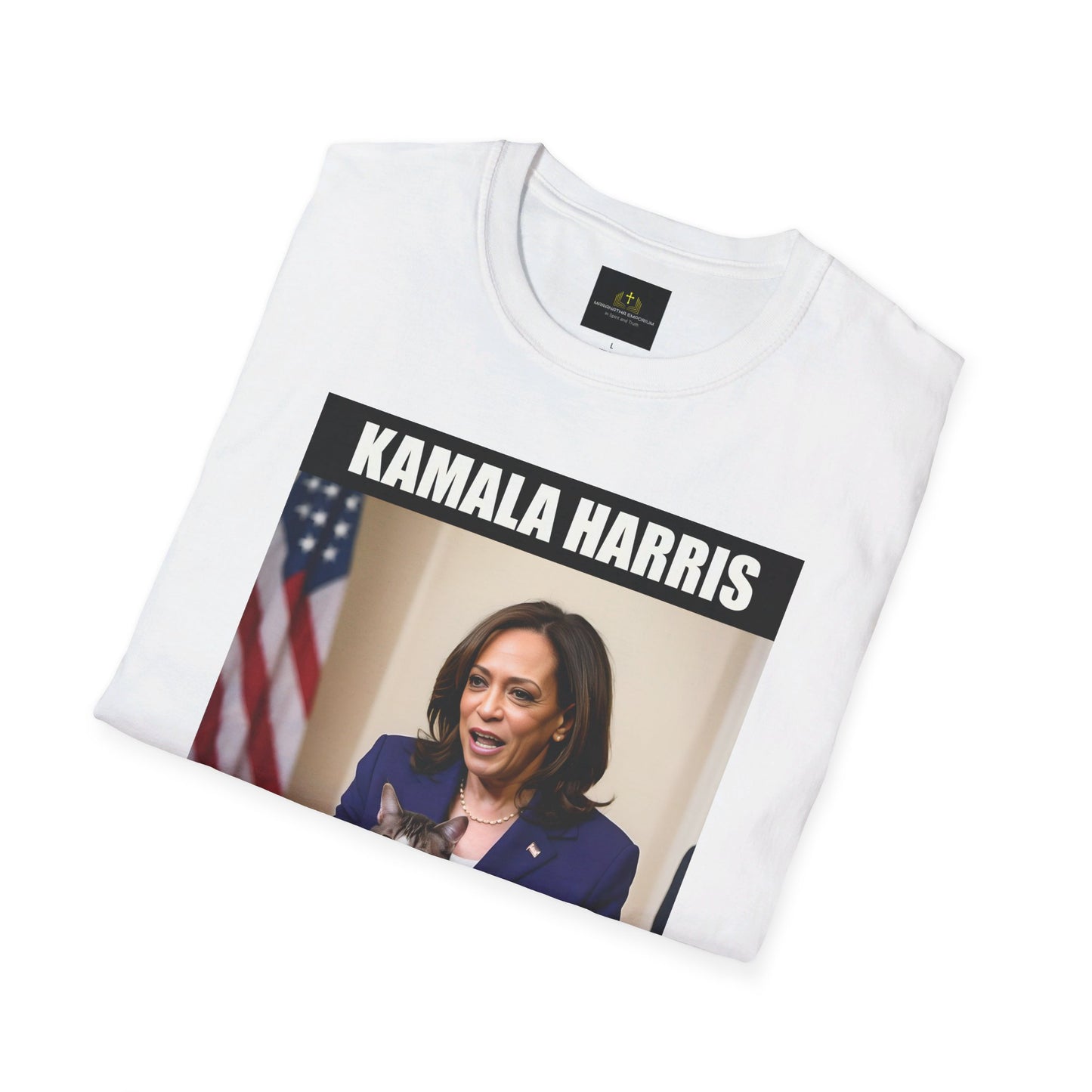 Kamala Harris Cat Lady 2024 for President Unisex Softstyle T-Shirt