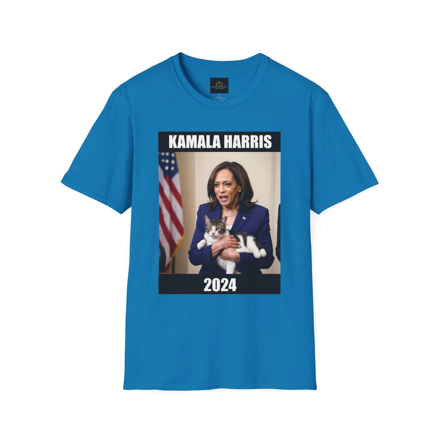 Kamala Harris Cat Lady 2024 for President Unisex Softstyle T-Shirt