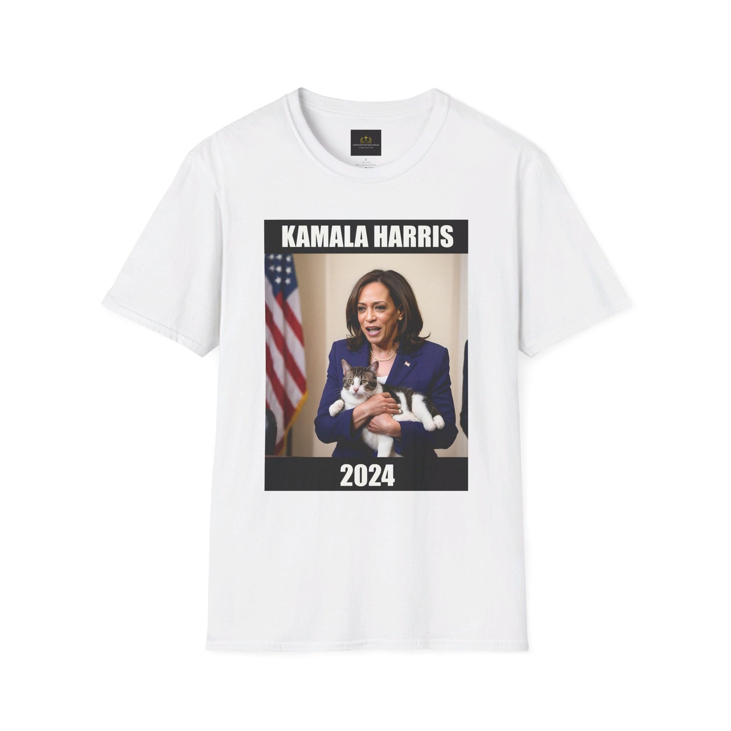 Kamala Harris Cat Lady 2024 for President Unisex Softstyle T-Shirt