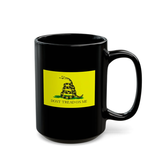 Gadsden Flag Dont Tread on Me Black Mug (11oz, 15oz)