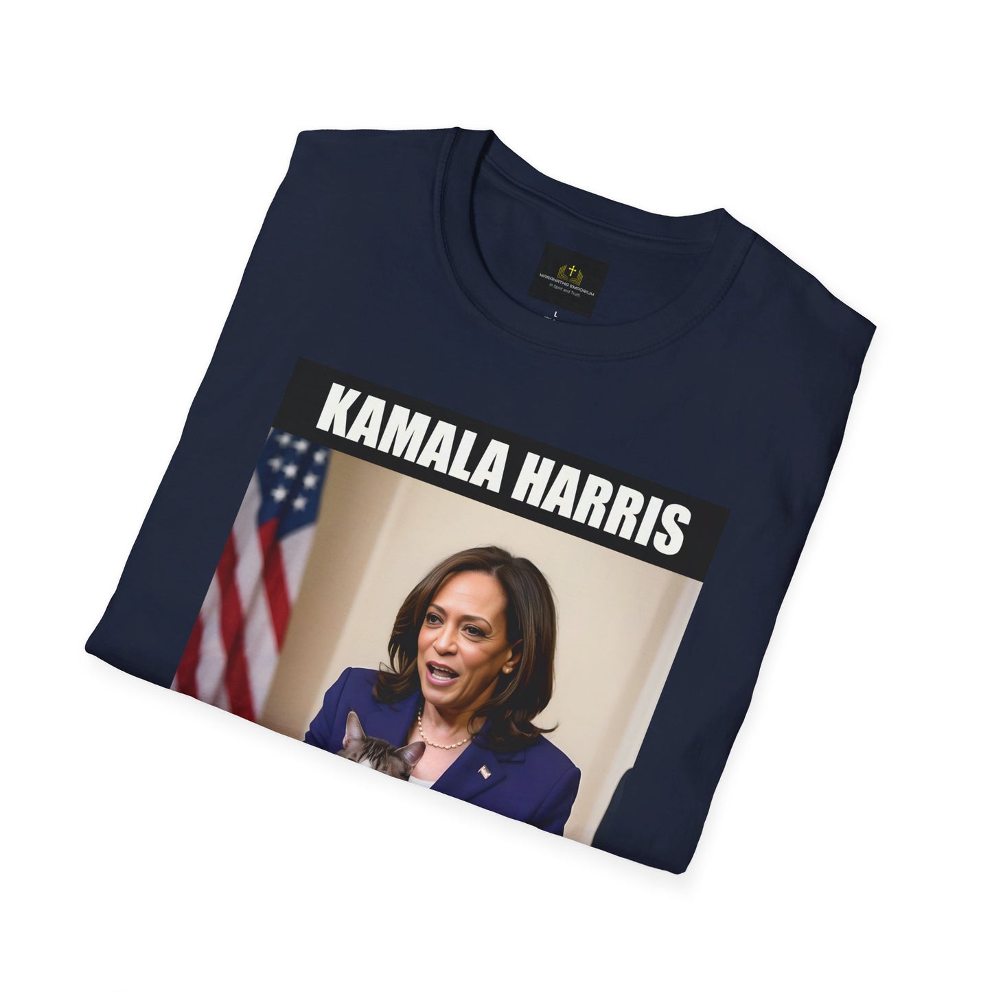 Kamala Harris Cat Lady 2024 for President Unisex Softstyle T-Shirt