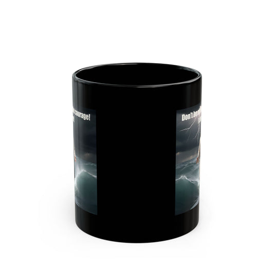 Jesus Walking on Water Miracle Black Mug (11oz, 15oz)